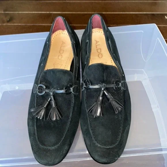 Aldo | Shoes | Aldo Oaleviel Suede Tassel Loafers In Black  display picture 2